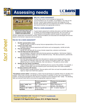Needs Assessment Survey Sheet