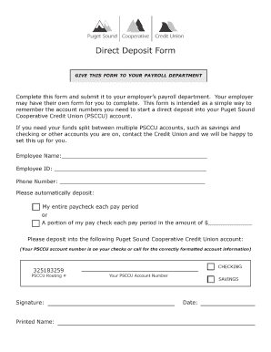 Direct Deposit Form