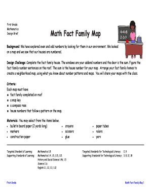 First Grade Math Fact Family Map Activity