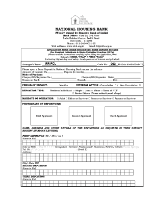 NHB Sunidhi Term Deposit Application Form
