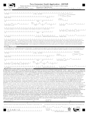 Toro Consumer Credit Application