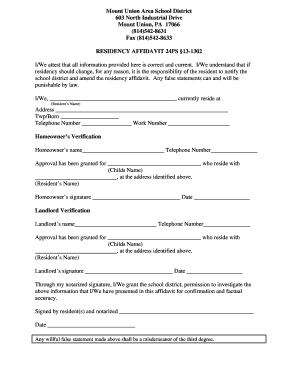 Residency Affidavit Form
