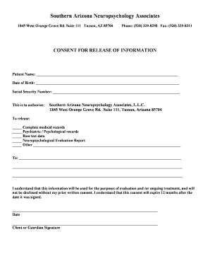 Consent for Release of Information