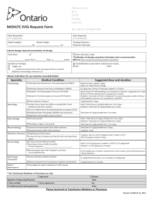 MOHLTC IVIG Request Form
