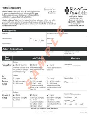 Health Qualification Form