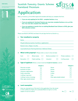 Scottish Forestry Grants Scheme Application Form