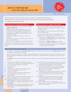 Client Identification Form for Registered Co-operative