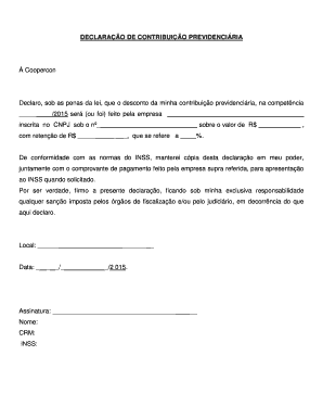Declaração de Contribuição Previdenciária