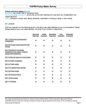 Policy Maker Survey on Community Design and Physical Activity