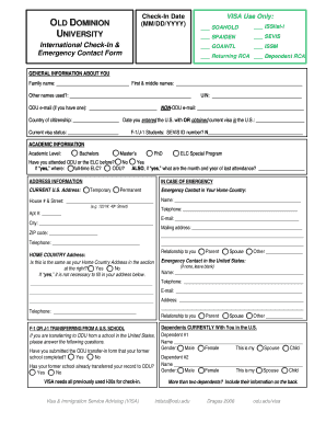 International Student Check-In Form