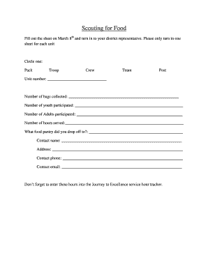 Scouting for Food Collection Form