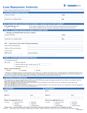 Loan Repayment Authority Form