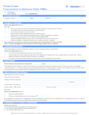 Loan Conversion to Interest Only Request