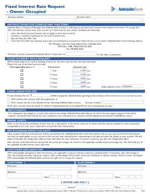 Fixed Interest Rate Request Form