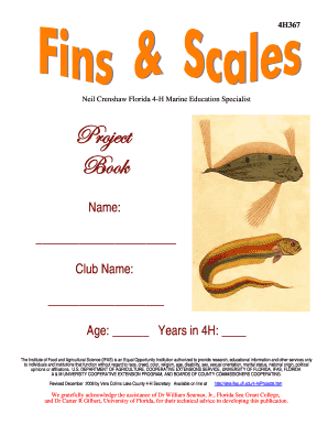 4-H Marine Education Fish Identification Form