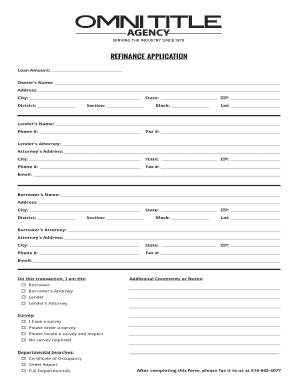 Refinance Application Form