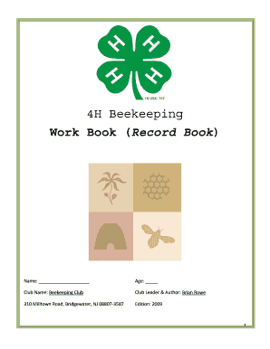 4H Beekeeping Work Book