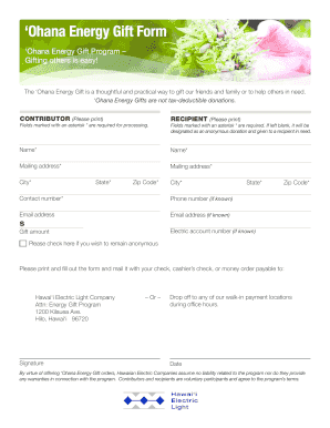 Ohana Energy Gift Form
