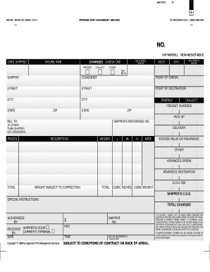 Air Waybill Non-Negotiable