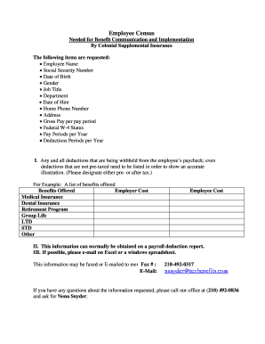 Employee Census Form