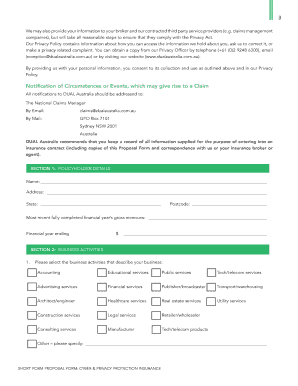 Cyber & Privacy Protection Insurance Proposal Form