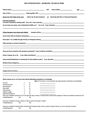 Neurology Follow-Up Form
