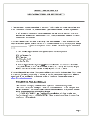 Subcontractor Payment Application Form