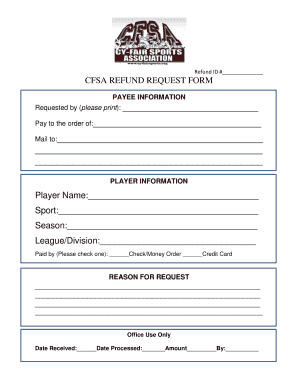CFSA Refund Request Form
