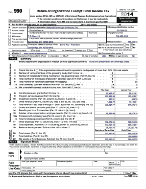 Form 990 Return of Organization Exempt From Income Tax