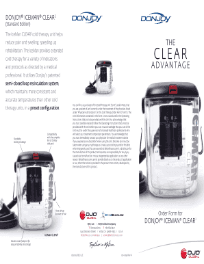 DonJoy IceMan Clear3 Cold Therapy Order Form