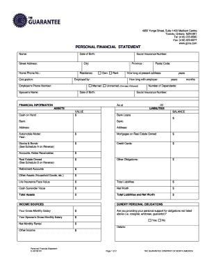 Personal Financial Statement