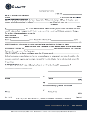Release of Lien Bond