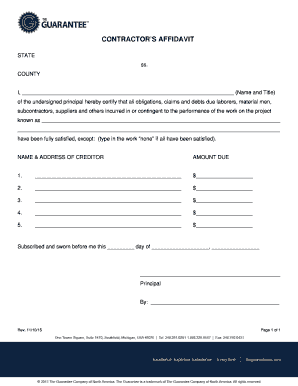 Contractor's Affidavit