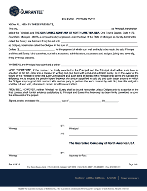 Private Work Bid Bond