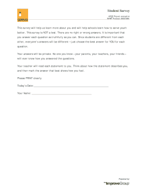 Student Survey ARISE Project Evaluation