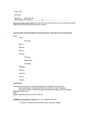Job Description Form