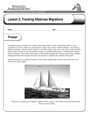 Albatross Migration Tracking Worksheet