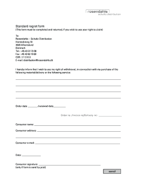 Standard Regret Form