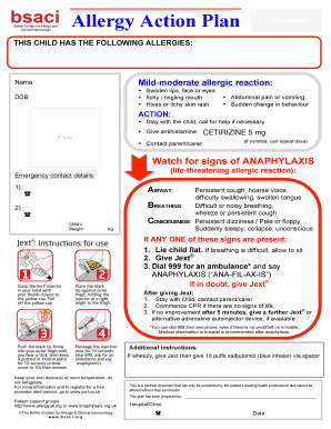 Allergy Action Plan