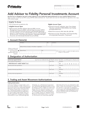 Add Advisor to Fidelity Personal Investments Account