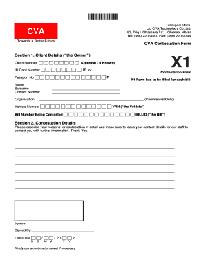 CVA Contestation Form