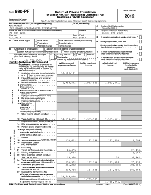 Form 990-PF 2012