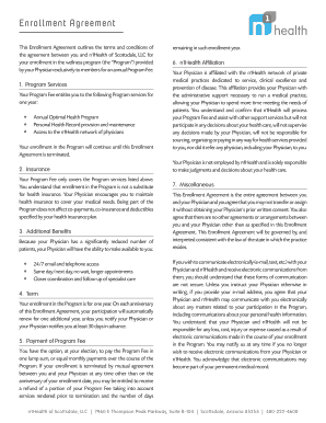 n1Health Wellness Program Enrollment Agreement