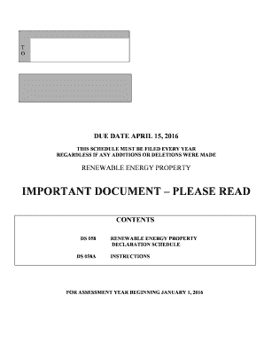 Colorado Renewable Energy Property Declaration Schedule