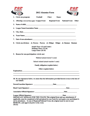 2012 Absentee Form