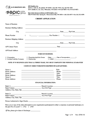 Credit Application Form