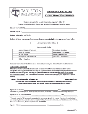 Authorization to Release Student Records