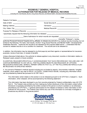 Authorization for Release of Medical Records