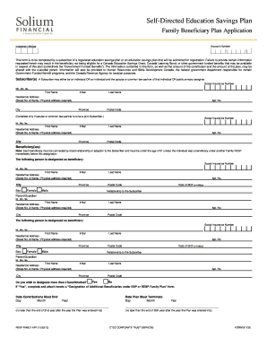 Self-Directed Education Savings Plan Application