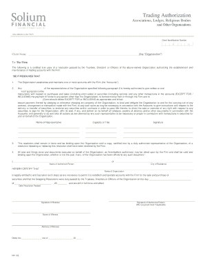 Trading Authorization Form